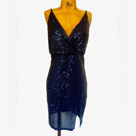 A Arfar Dresses & Skirts - Glamorous Midnight Sequin Mini Dress